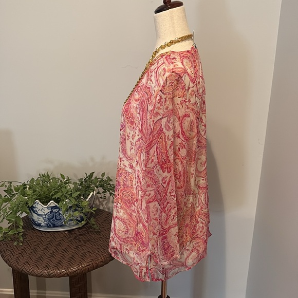 Bob Mackie Studio 💯 % Silk Blouse w/Embroidery Size: 14 Womens - Picture 2 of 15